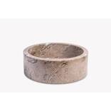 Laguna Marble Valova 16'' Brown And Beige Stone Circular Vessel ...